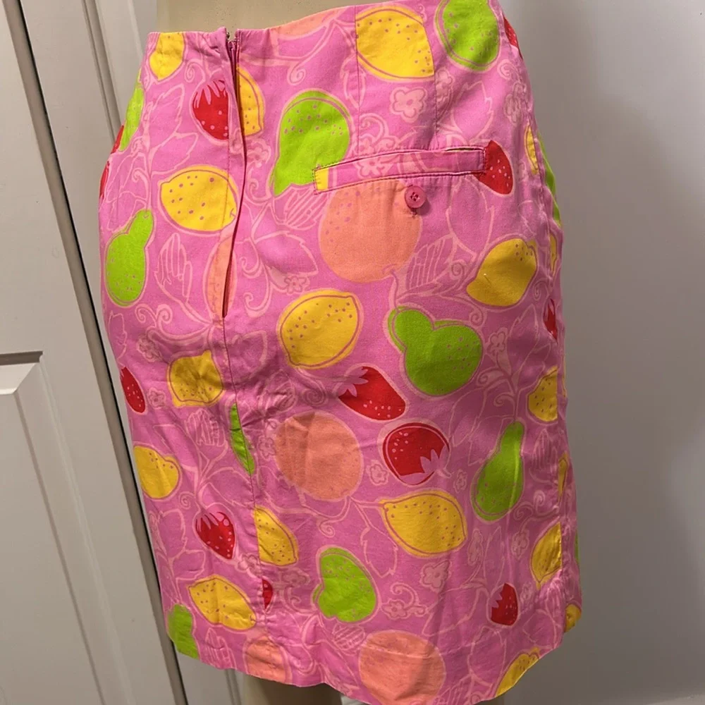 LILLY PULITZER Vibrant Pink Fruit Print Skirt